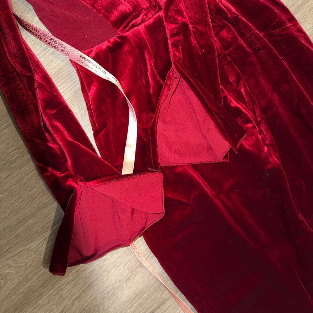 House of CB Solaine Wine Velvet Corset Dress - Picture 16 of 16
